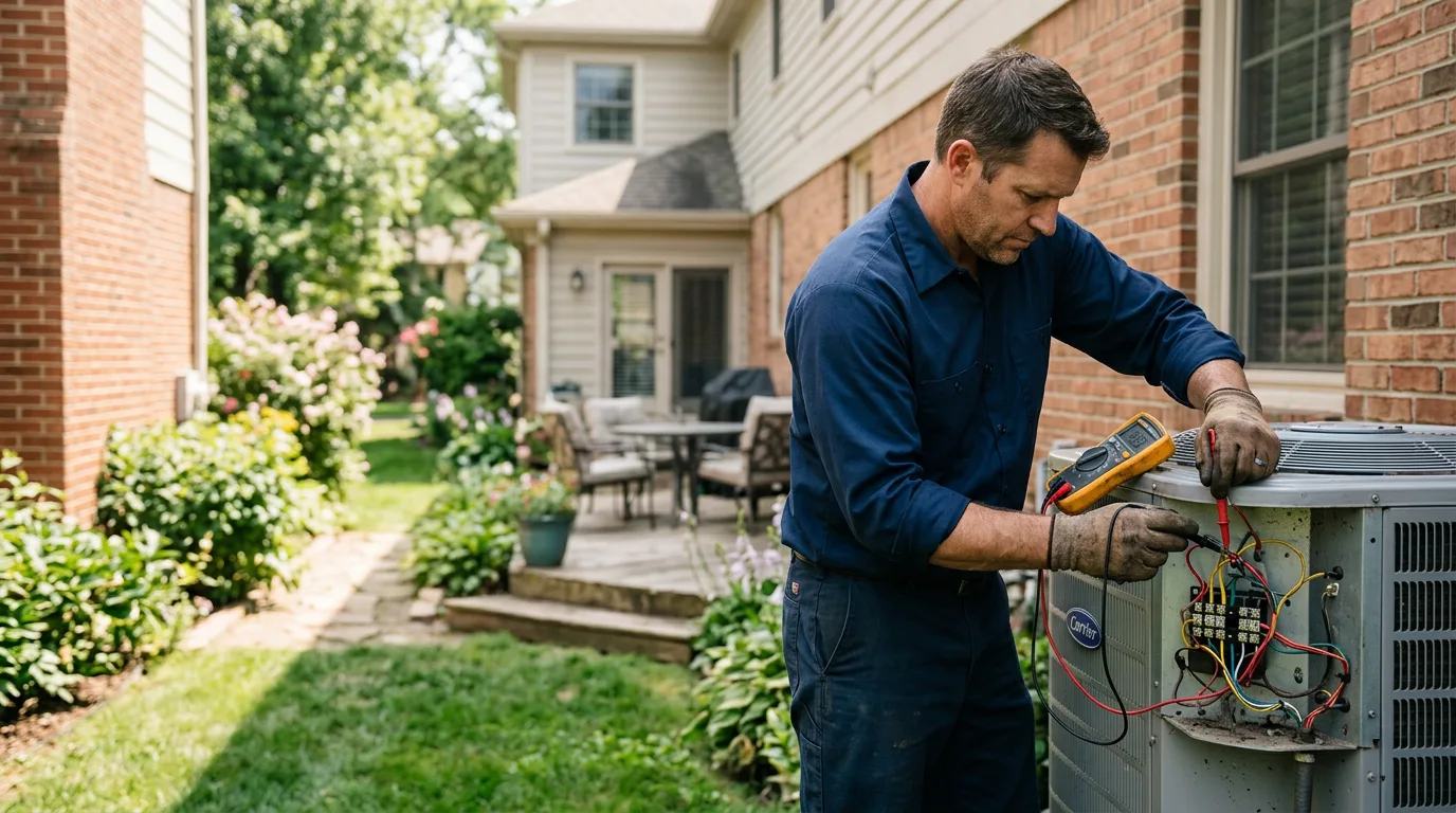 HVAC technician working near West Charleston, VT